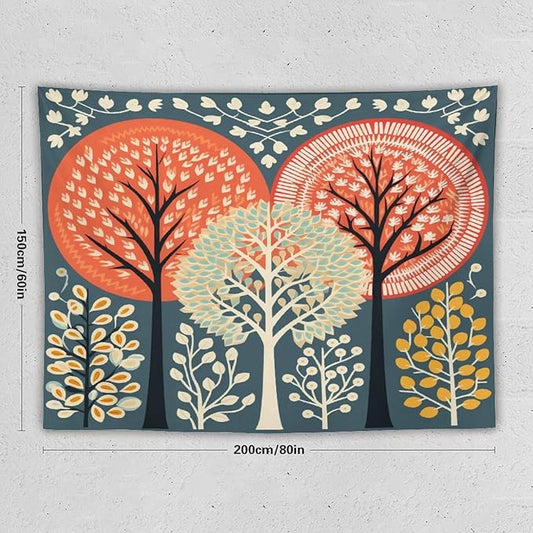 Shabby Chic Trees Tapestries Fall Autumn Tree Tapestries for Bedroom Landscape Tapestry Wall Hanging Decor Tapestry for Bedroom Aesthetic Alt Room 60"x80" Tapestries Winter Snowflake Decorative