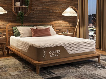 ROOST SLEEP 14-Inch Full Mattress with Medium Firm Support, CertiPUR-US Certified, Copper Smart Thermic Cooling Gel Memory Foam for Hot Sleepers, Made in USA