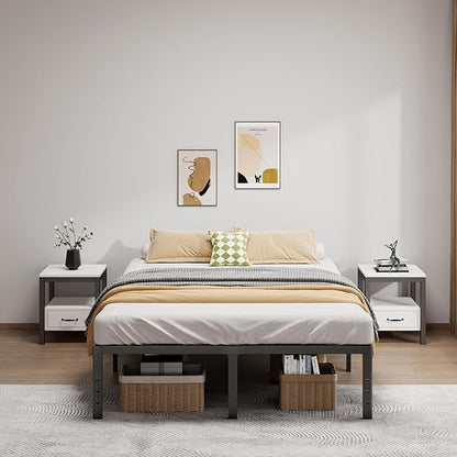 Metal Bed Frame Full Size - 16 Inch Heavy-Duty Full Platform Bed Frame No Box Spring Needed, Easy Assembly, Noise-Free, Sturdy Mattress Foundation, Underbed Storage Space
