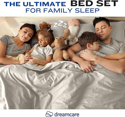 DREAMCARE Twin XL Sheet Sets - 4pc Cooling Sheets XL Twin Sheets - up to 21” Deep Pocket – Hotel Luxury Extra Long Twin XL Bed Sheets 100% Brushed Microfiber with Side Pocket - Ivory