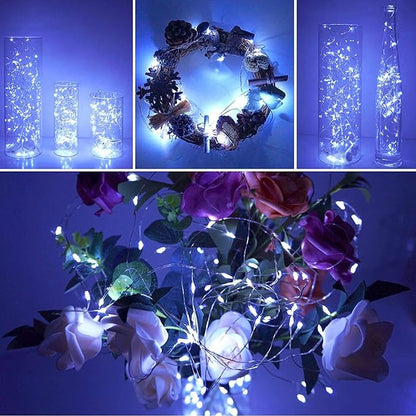 ZNYCYE Fairy Lights Battery Operated,24 Packs 9.8FT 30LEDs+ 6 Replacement Batteries Firefly Lights Copper Wire String Lights(NO Timer) for Bedroom Wedding Mason Jar Dorm Decor(Cool White)