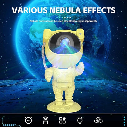 SFOUR Astronaut Galaxy Projector Night Light，Lights for Bedroom,Kids Room Decor Aesthetic, Adjustable Head Angle,Gift for Kids Adults Home Party Ceiling Decor，Christmas Gift