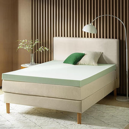 ZINUS 4 Inch Green Tea Memory Foam Mattress Topper, Smaller, More Convenient WonderBox Packaging, Pressure-Relieving Layers, CertiPUR-US Certified, King