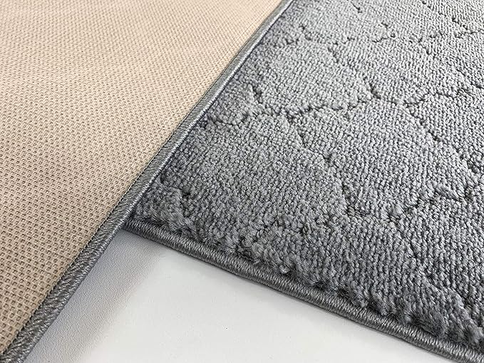 Custom Size Modern Runner Rug Carpet for Hallway Entryway Foyer Kitchen, Slip Resistant Latex Rubber Backed 31 inch Wide X Customized Length, Clouds Grey, 31 inch X 31 feet