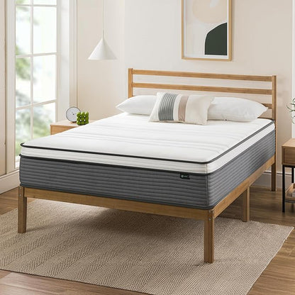 ZINUS 12 Inch True Support Hybrid Mattress [New Version], Queen, Fiberglass Free, Medium Feel, Motion Isolation, Certified Safe Foams & Fabric, Mattress in A Box