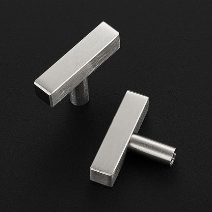 20 Pack Silver Cabinet Knobs - Sqaure Bar Cabinet Pulls Brushed Nickel Knobs for Kitchen Cabinet Drawer Stainless Steel Dresser Knobs for Cabinet Hardware 2in Length Single Hole