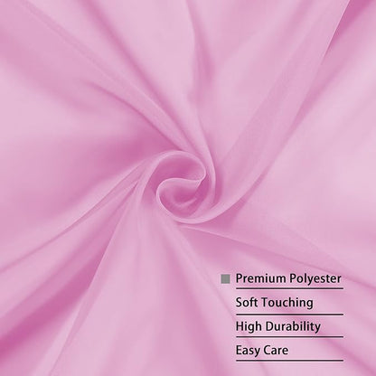 OWENIE Pink Sheer Curtains 90 Inch Length, Elegant Soft Sheer Curtains for Bedroom, Window Voile Sheer Curtain Panels/Drapes/Treatment for Living Room, 2Pcs, Each 42" W x 90" L