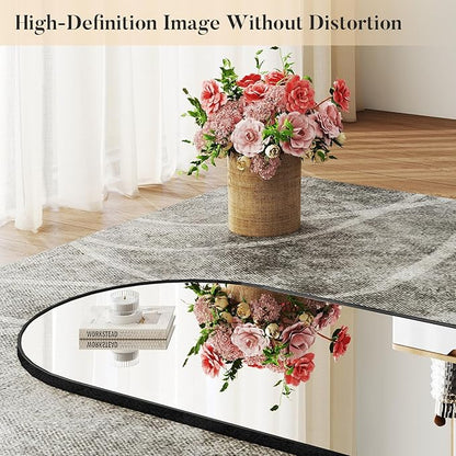 DUMOS Arched Wall-Mounted Full Length Mirror 20"x63" for Bedroom, Full Body Floor Mirror with Stand, Hanging or Leaning for Wall, Black