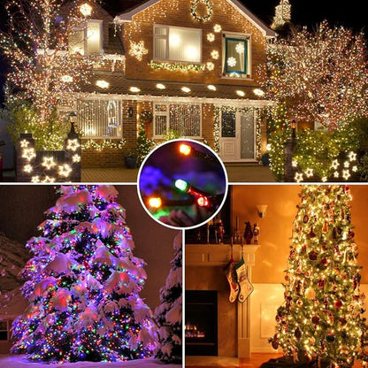 Brizled Christmas Lights, 65.67ft 200 LED Color Changing Tree Lights 11-Function Warm White & Multicolored Christmas Lights, Connectable 29V Safe Adapter Remote Decorative Lights String for Xmas Party