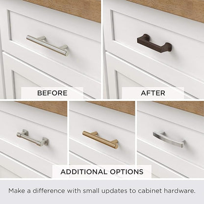 Franklin Brass (10-Pack) – Soft Iron Cabinet Handles, 4 Inch Hole Center, Pulls for Drawers, Kitchen Cabinet Door, Dressers | Pierce