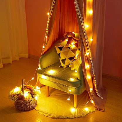 Bed Canopy with Pom Pom for Kids Crib Baby Girl Netting Cover Canopy Crib Curtain Reading Nook Hanging Tent Nursery Play Game Castle Room Decoration (Pink)