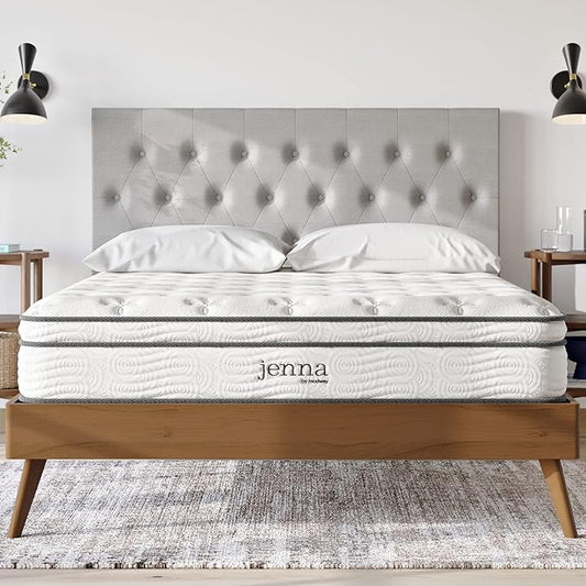 Modway Jenna 10” Innerspring and Memory Foam Queen Mattress With Individually Encased Coils