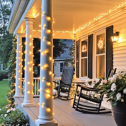 JMEXSUSS 250 LED Warm White Christmas Lights Outdoor Waterproof - 91.5ft Twinkle String Lights Indoor Plug in with 8 Modes for Bedroom Wedding Party Tree Garden Patio Decorations