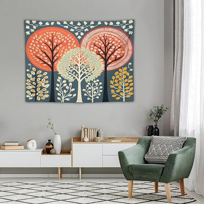 MaSiledy Shabby Chic Trees Tapestry Wall Hanging Nature Themed Autumn Aesthetic Bedroom Tapestries Landscape Tapestry Wall Hanging for Bedroom 30"x40" Xmas Wall Hanging Polyester Tapestries