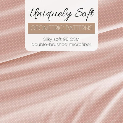 Linen Market Patterned Microfiber Full Sheet Set 4 Piece – Oeko-TEX Certified Ultra Soft & Wrinkle-Free - 16" Deep Pocket Sheets - Easy Care Full Size - My Heart Pink