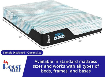 ROOST SLEEP Memory Foam Mattress, 12-Inch Twin XL – Cool Cloud Gel Foam Bed for Extra Length Comfort – Pressure-Relieving, Supportive, and Cooling Sleep Surface