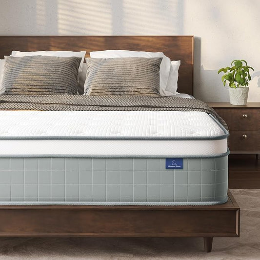 Vesgantti Full Size Mattress, 12 Inch Innerspring Hybrid Full Mattress in a Box, Pressure Relief Pocket Spring Double Bed Mattress with Memory Foam & Knitted Fabric, Medium Firm, CertiPUR-US