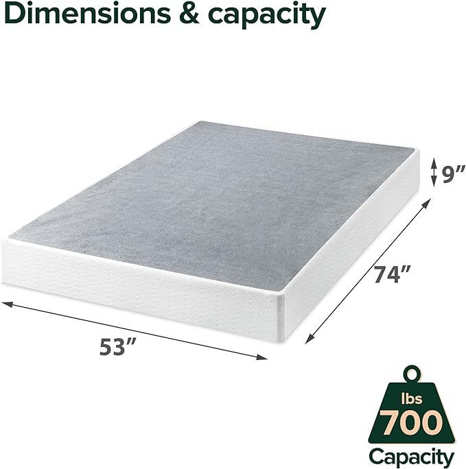 ZINUS 9 Inch Full Metal Smart Box Spring with Quick Assembly, Mattress Foundation, Strong Metal Frame, Easy Assembly