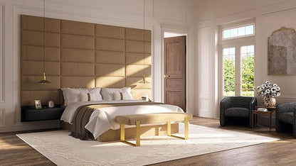 Vänt Upholstered Wall Panels - King/Cal King Size Wall Mounted Velvet Headboards - Velvet Olive Moss - Twin/King - Set of 4 Panels (Each Individual Panel 39"x11.5")