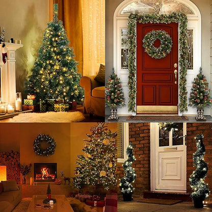 Christmas Lights - Battery Operated String Lights 50 LED String Lights Mini Lights with Auto-Timer and 8 Lighting Modes for Christmas Wreath Party Wedding Garden Home Decoration, Warm White, 2 Pack