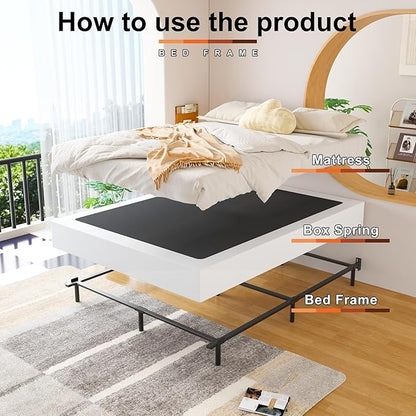 EMODA King Box Spring 9 Inch Heavy Duty Bed Base Metal Mattress Foundation with Fabric Cover, 3000LBS Max Weight Capacity, Noise Free, Easy Assembly