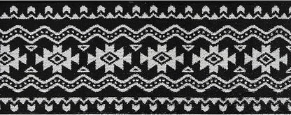 Custom Length Cut to Size Tribal Ethnic Southwestern Inspired Hallway Runner Rug, Non Slip Rubber Backed, 31 inch Wide X Customized Length, Aztec Black, 31 inch X 3 feet, Doormat Size