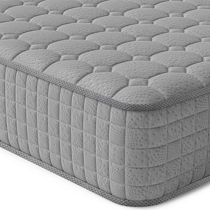 Vesgantti 8 Inch Multilayer Hybrid Twin XL Mattress - Multiple Sizes & Styles Available, Ergonomic Design with Breathable Foam and Pocket Spring, Medium Firm Feel, Grey