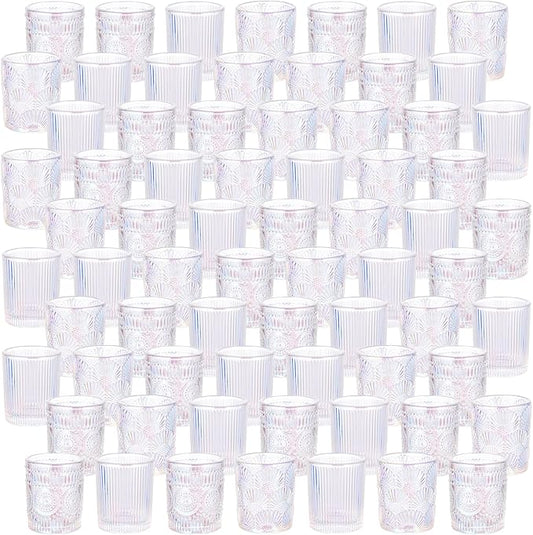 70pcs Assorted Votive Candle Holders - Colorful Glass Tea Lights Candle Holder in Bulk, Tealight Candle Holder for Table Centerpiece Wedding Decor Home Decoration