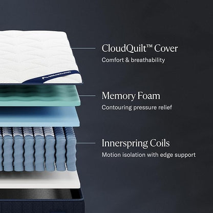 DreamCloud Classic 12" Queen Mattress - Memory Foam - 365 Night Trial - Back Pain Relief - Mattress in a Box - CertiPUR-US® Certified - ACA Endorsed