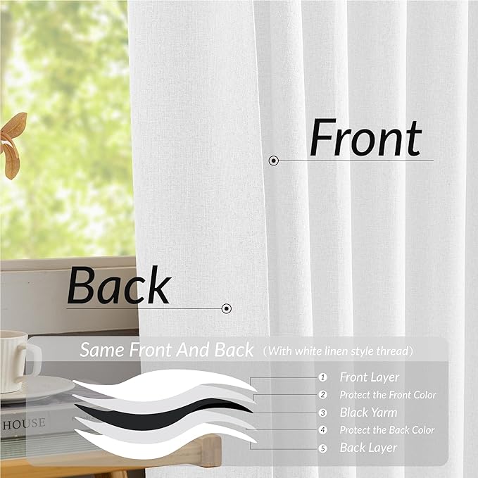 KangBang White Pinch Pleated Blackout Curtains 90 Inches Long for Bedroom, Linen Textured Pinch Pleat Drapes for Living Room Nursery, Soundproof Privacy Assured Home Decor(2 PCs, Pure White,40x90)