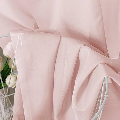 Aiyufeng Blush Pink Sheer Curtains 45 Inch Length 2 Panels Set, Light Filtering Airy Rod Pocket Light Pink Window Curtain Treatment Drapes for Kitchen Bedroom Living, Each 42Wx45L Inches