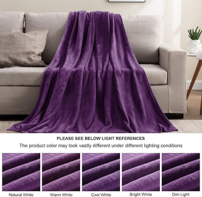 BEDELITE Fleece Blanket Twin Size Purple Throw Blankets for Couch & Bed, Luxury Plush Cozy Fuzzy Blanket 60x80 inches, Super Soft Warm Lightweight Throw Blanket for Travel Camping