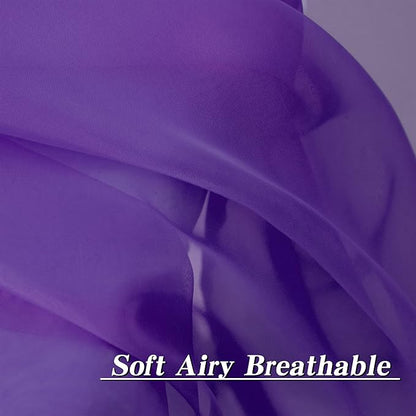 HUTO Purple Sheer Curtains 84 Inches Long Rod Pocket Sheer Drapes for Bedroom Living Room Set of 2 Panels 52 inches Width by 84 inches Length