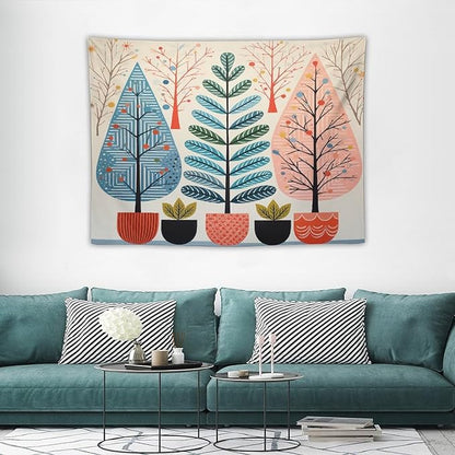 Shabby Chic Trees Wall Tapestry Autumn Nature Forest Wall Hanging Wall Tapestry Aesthetic Landscape Tapestry Vintage Wall Hanging for Living Room Dorm Decor 30"x40" Christmas Family Party