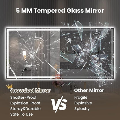 84"X32" LED Bathroom Mirror with Front Lights and Backlit, Anti-Fog, Dimmable, Shatter-Proof Tempered Glass, Lighted Bathroom Vanity Mirror for Wall with 3 Colors, Memory Function
