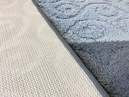 Custom Size Modern Runner Rug Carpet for Hallway Entryway Foyer Kitchen, Slip Resistant Latex Rubber Backed 31 inch Wide X Customized Length, Scroll Grey, 31 inch X 5 feet