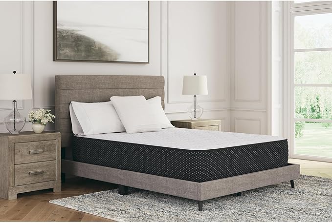 Signature Design by Ashley Limited Edition Plush 12 Inch Hybrid Mattress with Gel Memory Foam and Edge Support for Cool Sleep and Pressure Relief, Queen, Fiberglass Free, Mattress In A Box