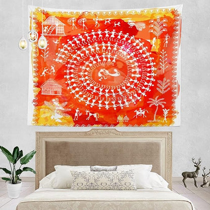 Batmerry Native American Tapestry, Ancient Tribal Art India Navajo Design Print Picnic Mat Hippie Trippy Tapestry Wall Art Decor for Bedroom Living Room, 51.2 x 59.1 Inches, Traditional