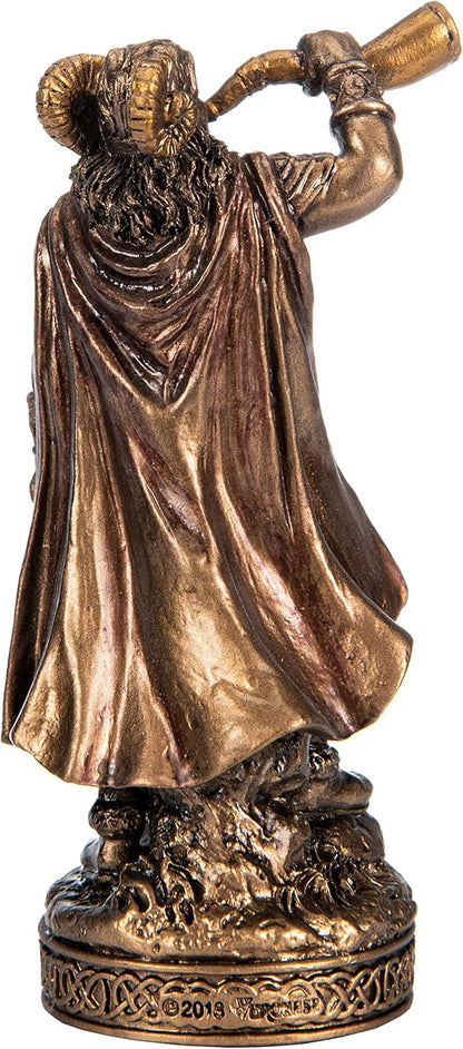 BeautifulGreekStatues Heimdall Scandinavian God Resin Figurines Hand Painted Bronze Miniature Statue 3.3 Inches