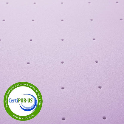 Best Price Mattress Topper Twin, 2" Memory Foam Mattress Topper with Lavender Certipur-US Certified Cooling, Twin Size