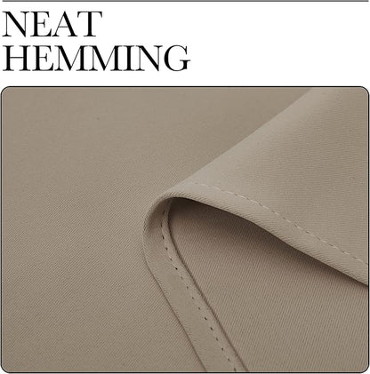 NICETOWN Taupe Room Darkening Curtains for Kitchen, Set of 2, 42 inches Wide by 78 inches Long, Window Treatment Thermal Insulated Solid Grommet Room Darkening Curtains/Drapes for Bedroom