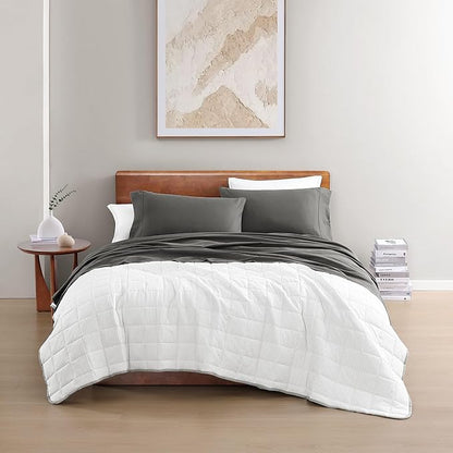 LANE LINEN 100% Organic Cotton Sheets King Size Machine Washable Fully Elasticized Soft & Comfy Mercerized Sustainably Produced All Season Eco Friendly Cotton Sheets sábanas King- Charcoal