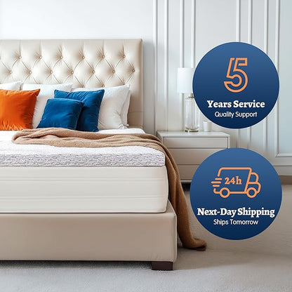 Subrtex Memory Foam Mattress Topper King, 4 Inch Bed Toppers for Pressure Relieving, Soft Mattress Pads with Removable Washable Cover