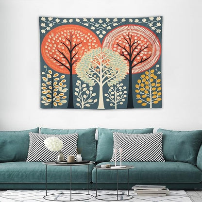 MaSiledy Shabby Chic Trees Tapestry Wall Hanging Nature Themed Autumn Aesthetic Bedroom Tapestries Landscape Tapestry Wall Hanging for Bedroom 30"x40" Xmas Wall Hanging Polyester Tapestries