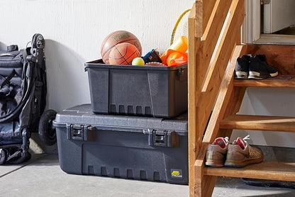 Plano Storage Trunk, Black, Medium, Lockable Storage Box, Airline Approved Sportsman Trunk, Hunting Gear and Ammunition Bin, Heavy-Duty Containers for Camping, 68-Quart