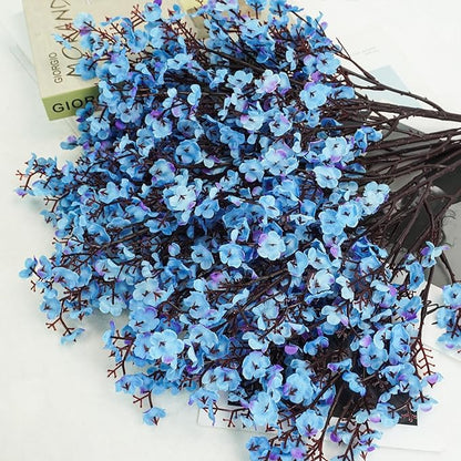 Uieke 15 Pcs Artificial Baby Breath Flowers Fake Gypsophila Bouquets Faux Silk Flower Real Touch Flowers for Wedding Farmhouse Decor DIY Home Party Office Kitchen Hotel Bathroom Garden Blue