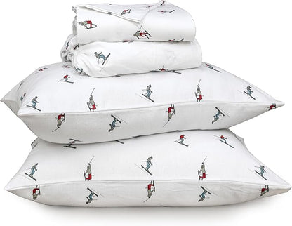 RUVANTI Flannel Sheets California King Size - 100% Cotton Brushed Cal King Bed Sheets Set - Deep Pockets 14 Inches - All Seasons Breathable & Extra Soft - Warm & Cozy, 4 Piece, Flurry Friends