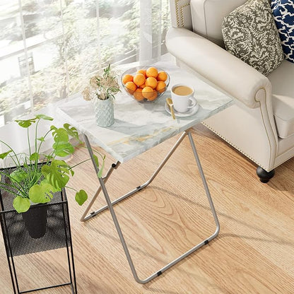 Garden 4 you Portable Folding TV Tray Dinner Snack Trays Table Portable Foldable Table Small Sofa Bedside Tables with Light Weight, 15 x 18.9 x 26 in(Smoky Grey,1PC)