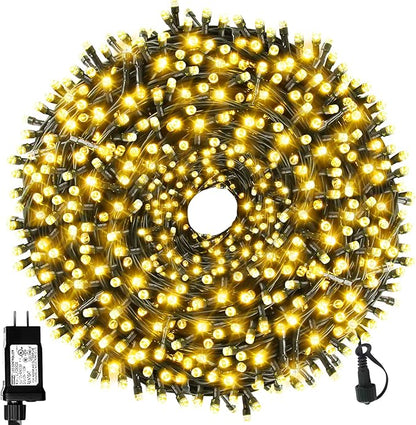 170FT 500 LED Christmas Lights Outdoor Indoor, Waterproof Christmas Tree Lights for Christmas Decorations with Timer, 8 Modes Memory Function (Warm White)