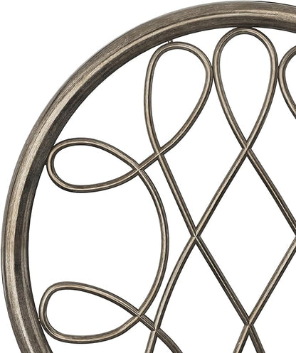 Hillsdale O'Malley Metal Vanity Stool with Spiral Pattern Design, Antique Brass